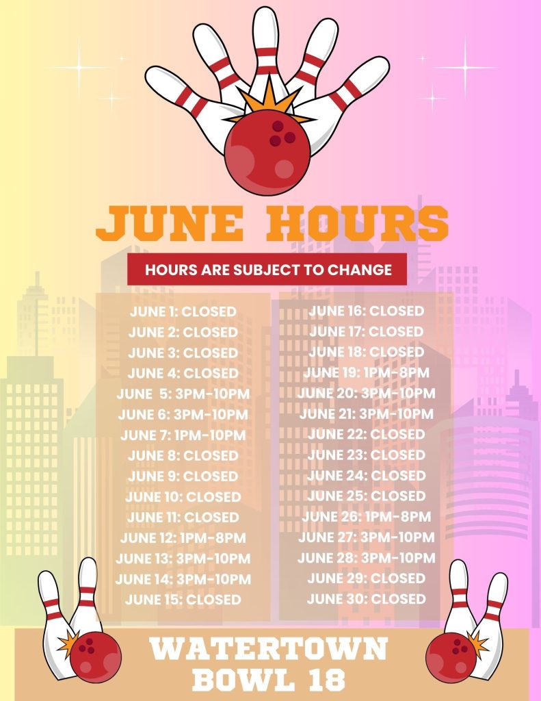 Watertown June 2025 hours